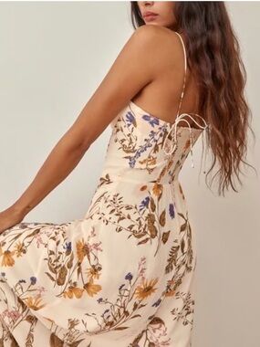 chinese dress ladies Rent The Casette Floral Linen Maxi Dress By Reformation